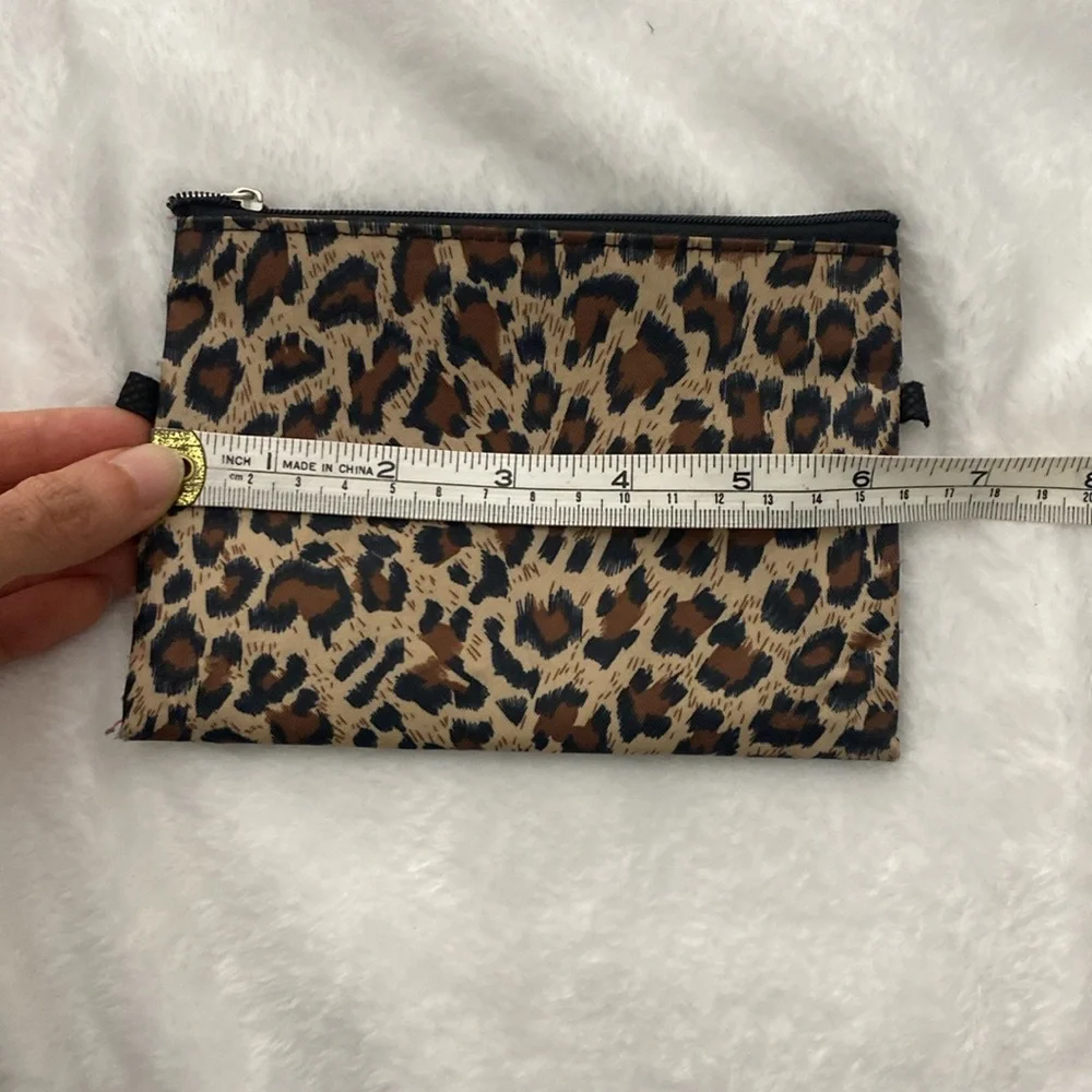 Leopard print cosmetic pouch